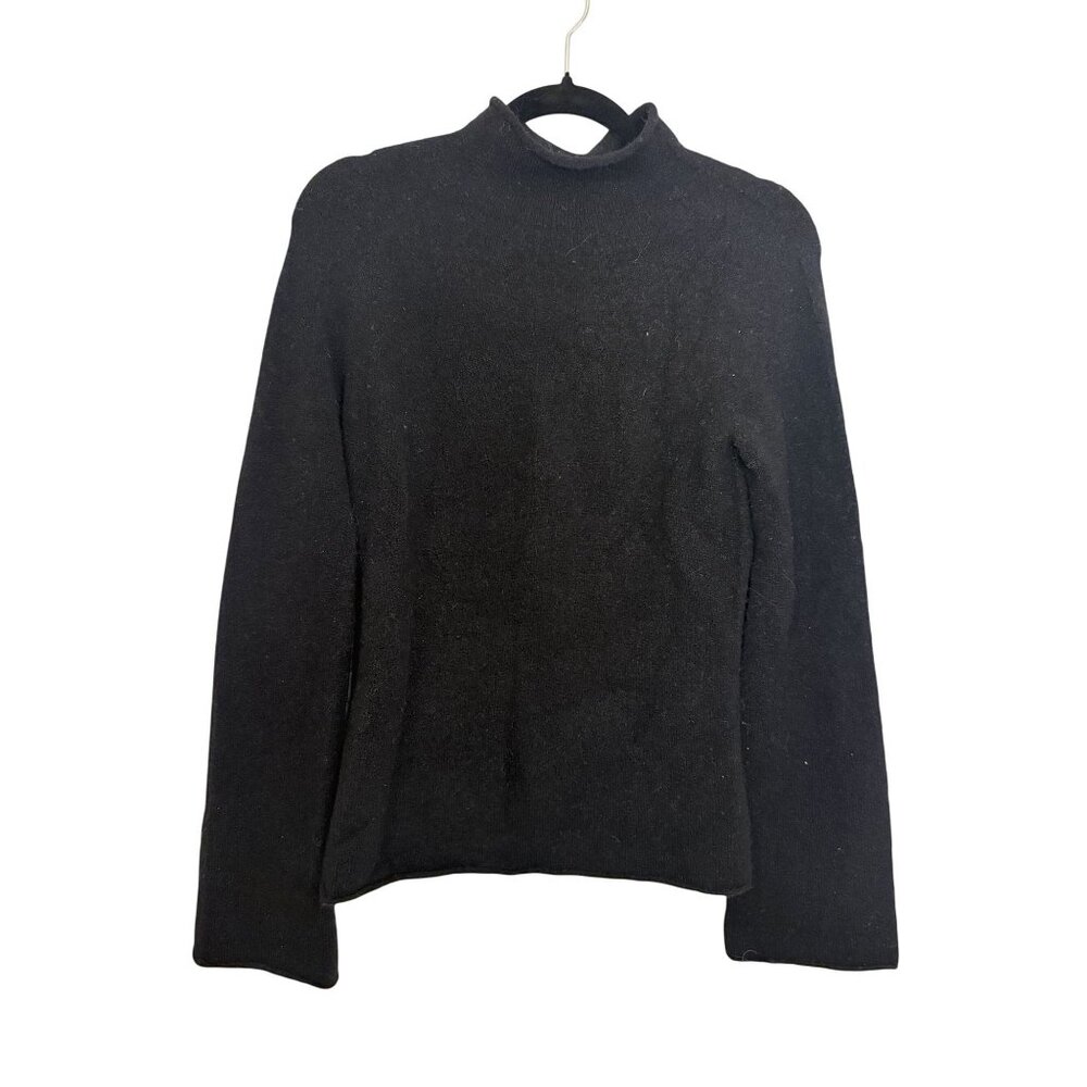 NWT Theory Merino Wool Blend Mock Neck Black Knit Sweater Size S $255 [jb]